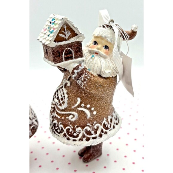 The Holiday Aisle Baking Santa & Mrs Clause Gingerbread Christmas Ornament Set - Picture 2 of 16